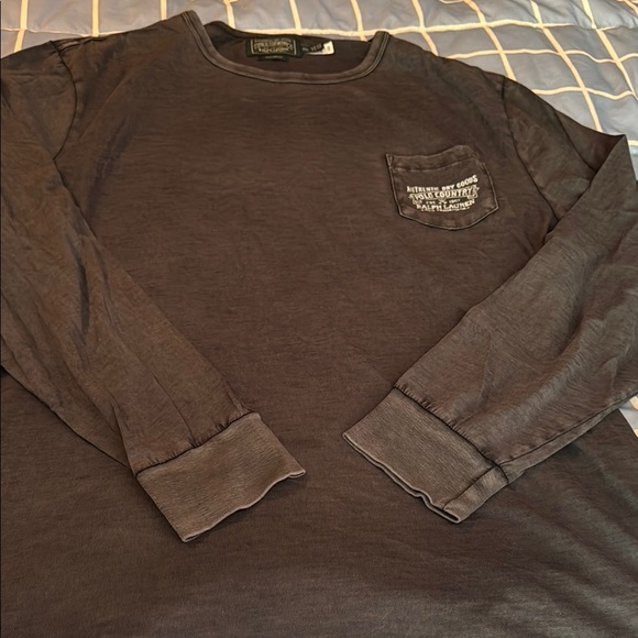 Ralph Lauren Men's Dark Gray Long Sleeve Tee - Picture 3 of 5